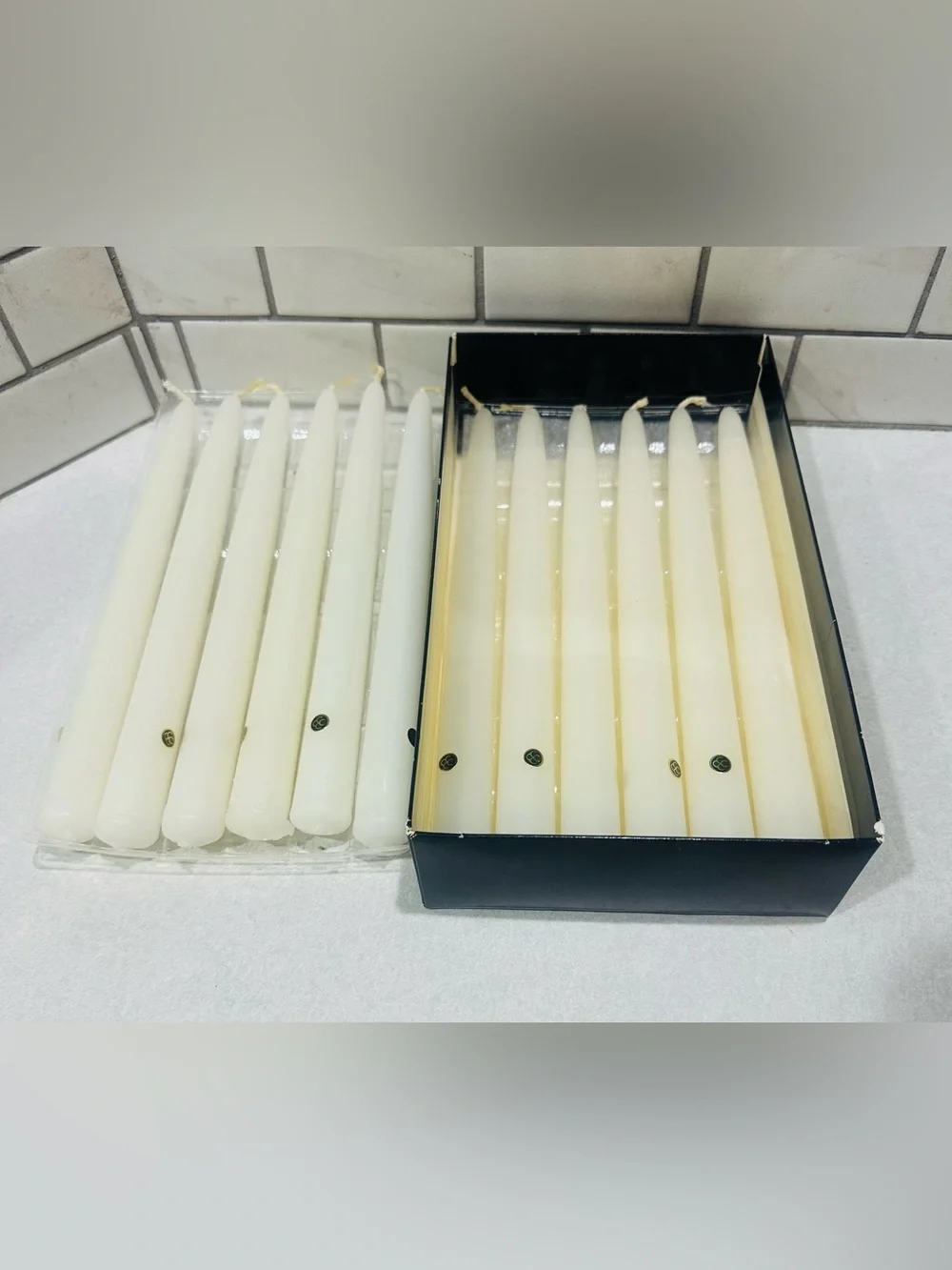Colonial Candle of Cape Cod 10in Taupe Hand Dip Taper/Dinner Candles,12 NOB VTG